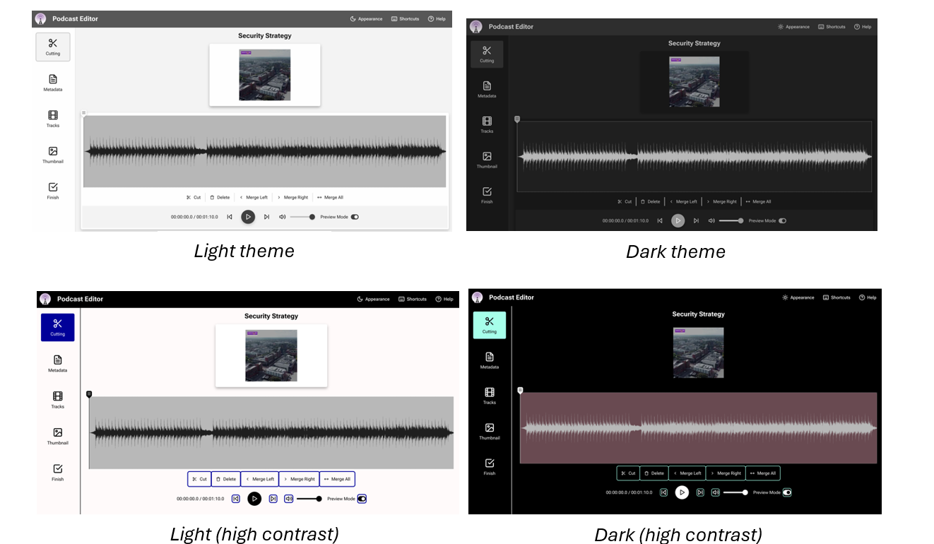 editor appearance options